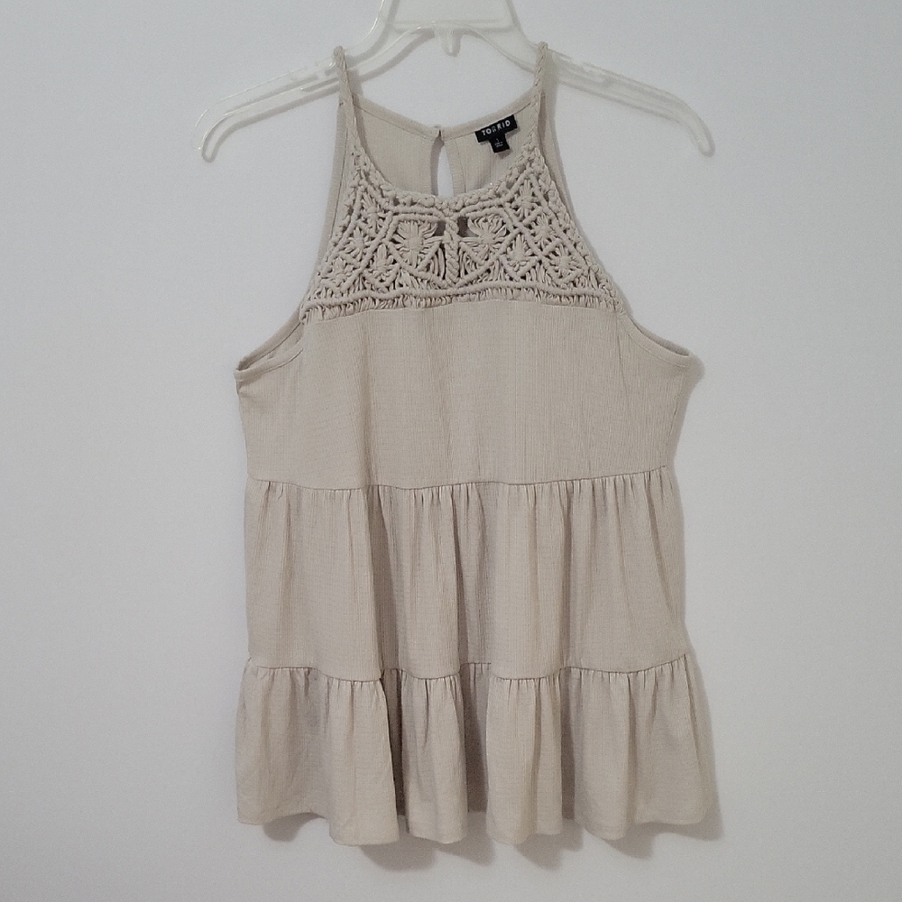 Torrid Sleeveless Goddess Tiered Top, Size 1X